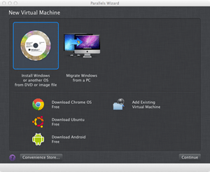 virtual machine setup window